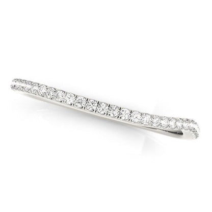 Anillo de boda curvo delgado con diamantes de oro blanco de 14k (1/10 cttw)