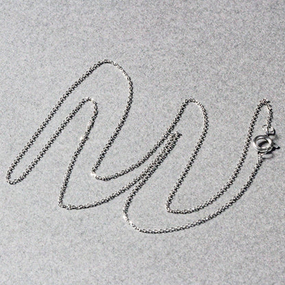 Cadena de eslabones de cable de corte de diamante de oro blanco de 14k de 0,7 mm