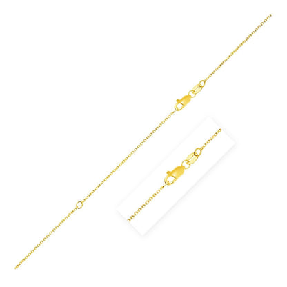 Cadena extensible de oro amarillo de 10 quilates (0.87 mm)