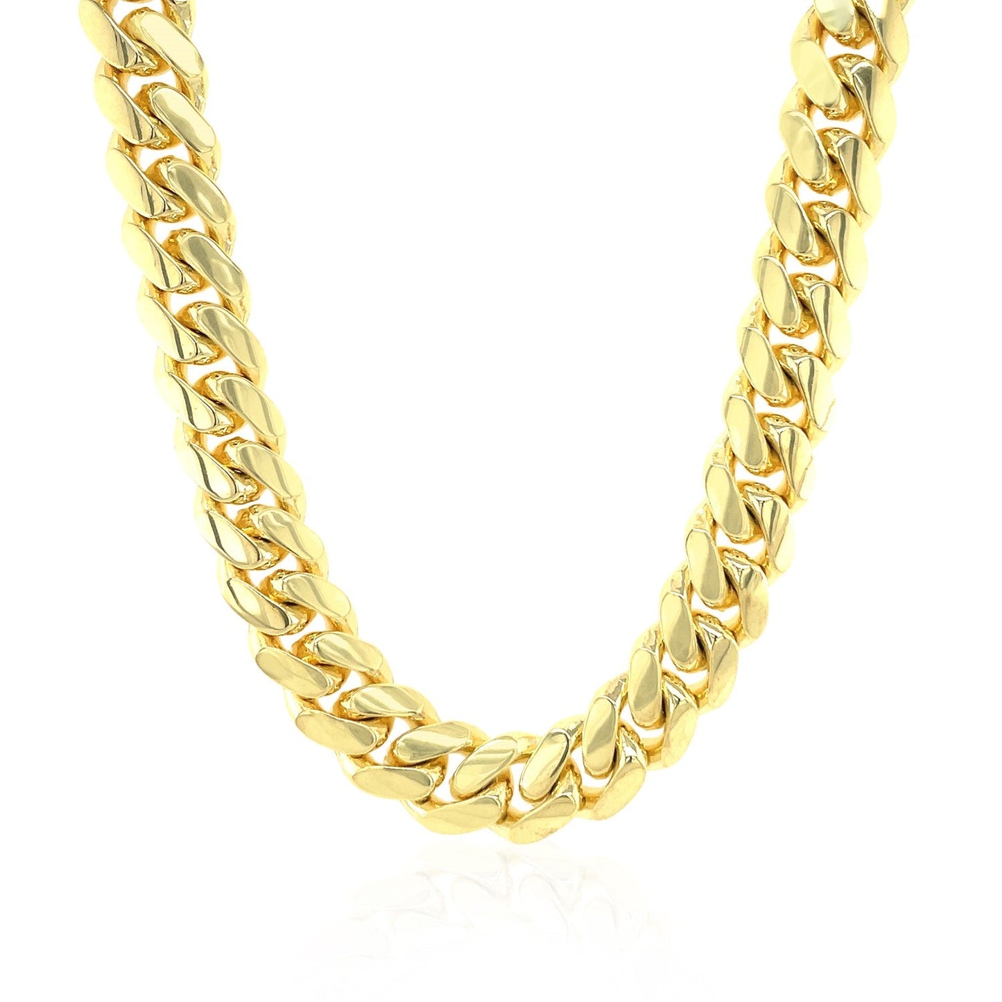 Cadena clásica cubana maciza de oro amarillo de 14k y 9,25mm