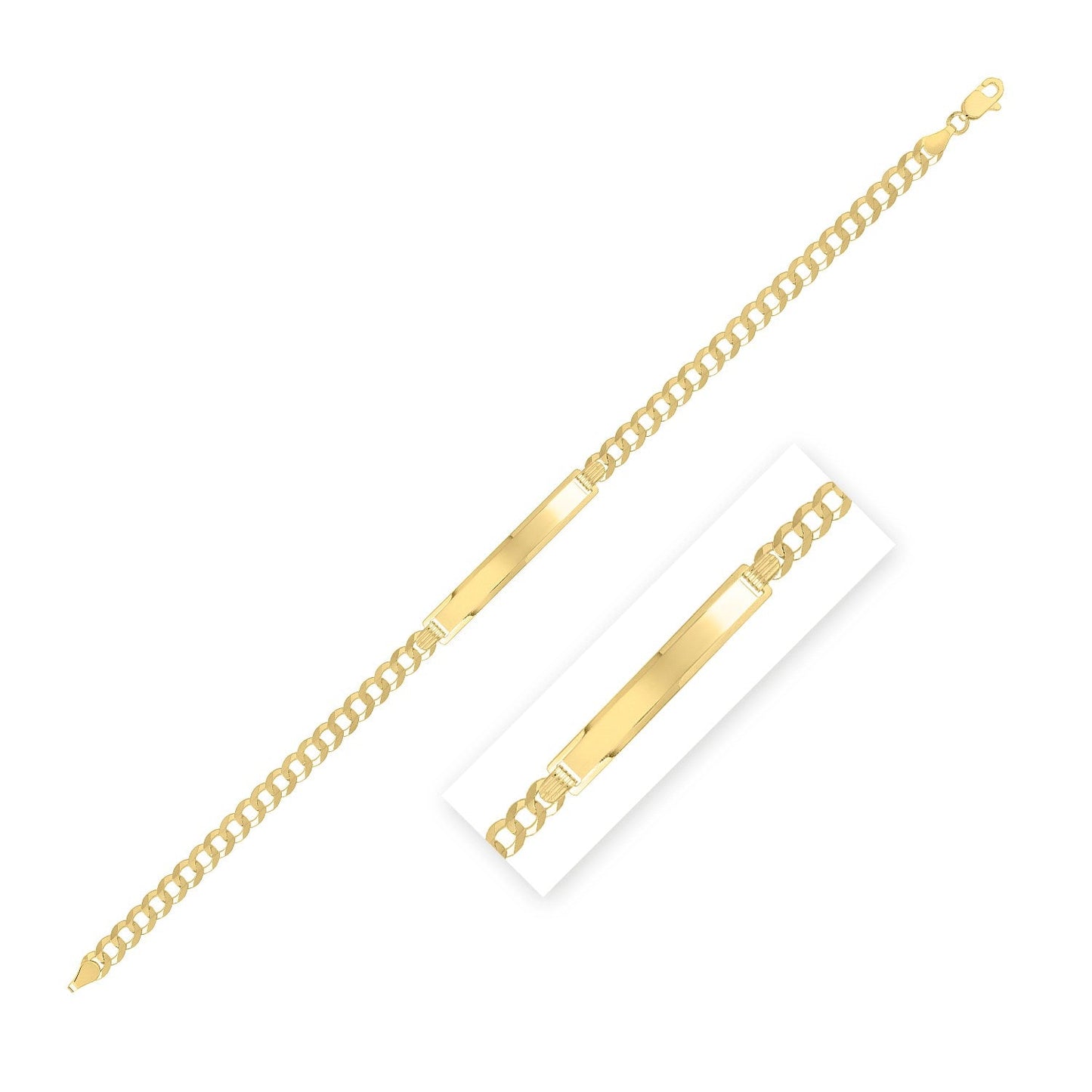Pulsera ID de Oro Amarillo de 14k (4.70 mm)