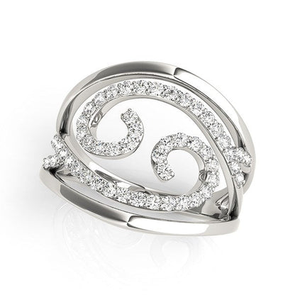 Anillo de diamantes con diseño en espiral en oro blanco de 14k (1/2 cttw)