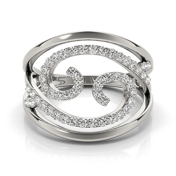 Anillo de diamantes con diseño en espiral en oro blanco de 14k (1/2 cttw)