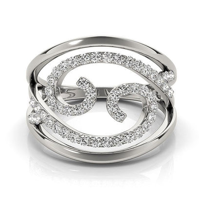 Anillo de diamantes con diseño en espiral en oro blanco de 14k (1/2 cttw)