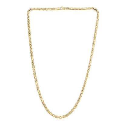 Collar de caja elegante para hombre, oro amarillo de 14k, alto brillo (5.0mm)