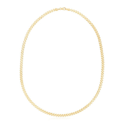 Cadena de oro amarillo de 14k de alto brillo con textura (4mm)