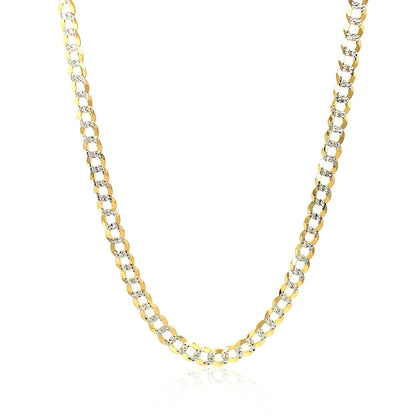 Cadena de eslabones cubanos pavé de oro de dos tonos de 14k y 3.6 mm