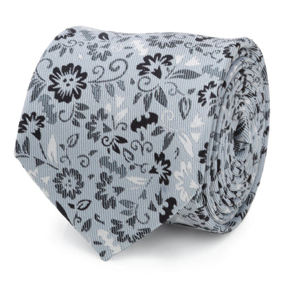 Corbata de hombre azul con estampado floral de Batman de DC