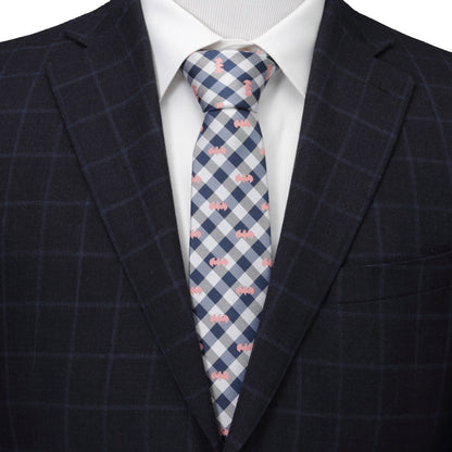 DC Batman Plaid Navy Men's Tie - My Men's Shop