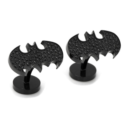 DC Batman Stainless Steel Black Pave Crystal Cufflinks - My Men's Shop