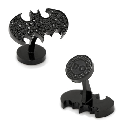 DC Batman Stainless Steel Black Pave Crystal Cufflinks - My Men's Shop