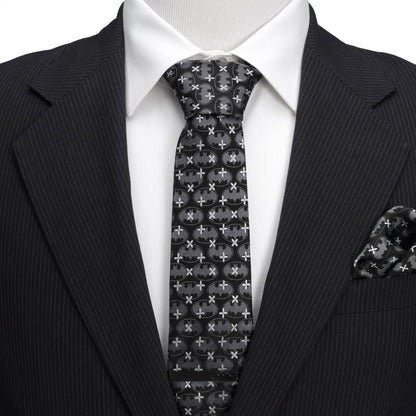 DC Batman Cross Black Silk Men's Tie - My Men's Shop