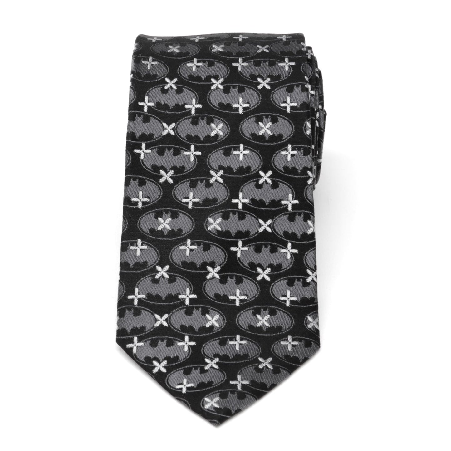 DC Batman Cross Black Silk Men's Tie - My Men's Shop