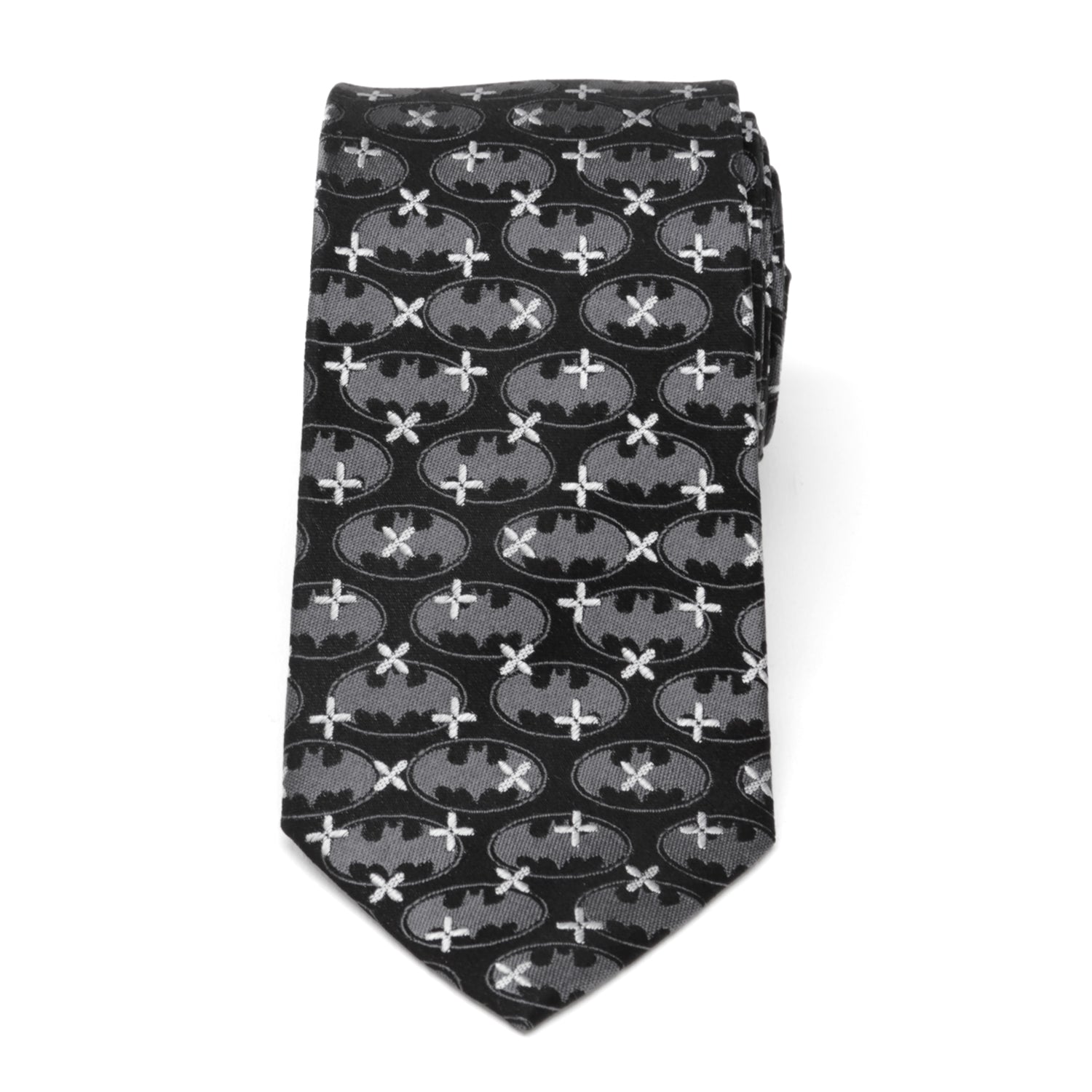 DC Batman Cross Black Silk Men's Tie - My Men's Shop