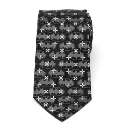 DC Batman Cross Black Silk Men's Tie - My Men's Shop