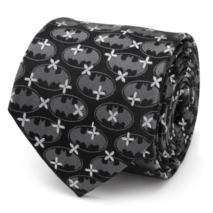 DC Batman Cross Black Silk Men's Tie - My Men's Shop
