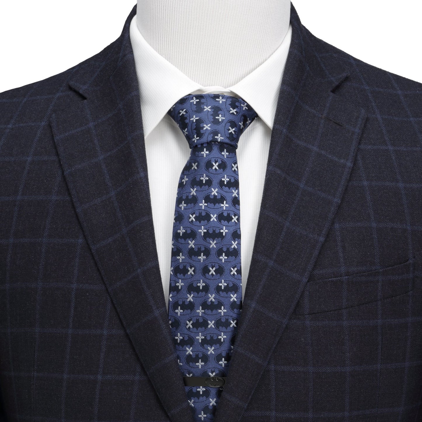 DC Batman Cross Blue Silk Men's Tie - My Men's Shop