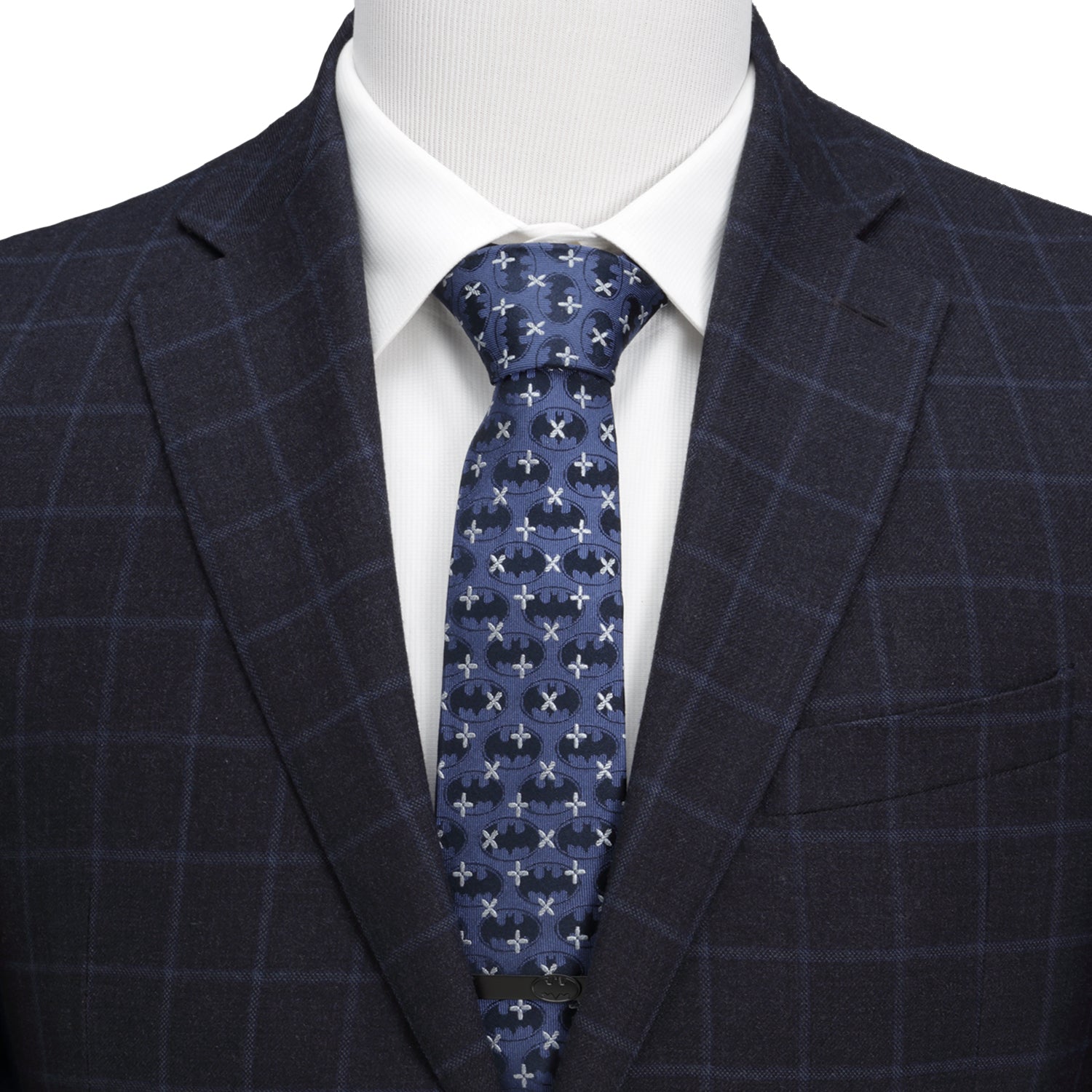 DC Batman Cross Blue Silk Men's Tie - My Men's Shop