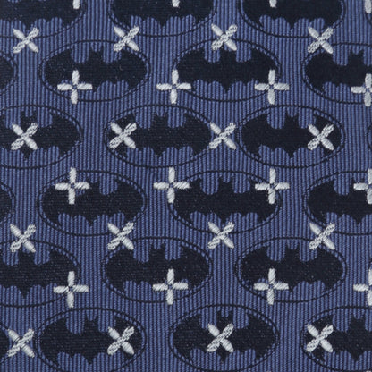 DC Batman Cross Blue Silk Men's Tie - My Men's Shop
