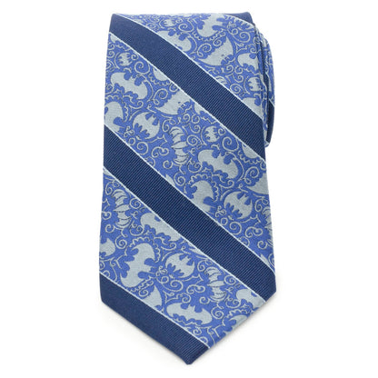 DC Batman Stripe Multi Emblem Blue Men's Tie