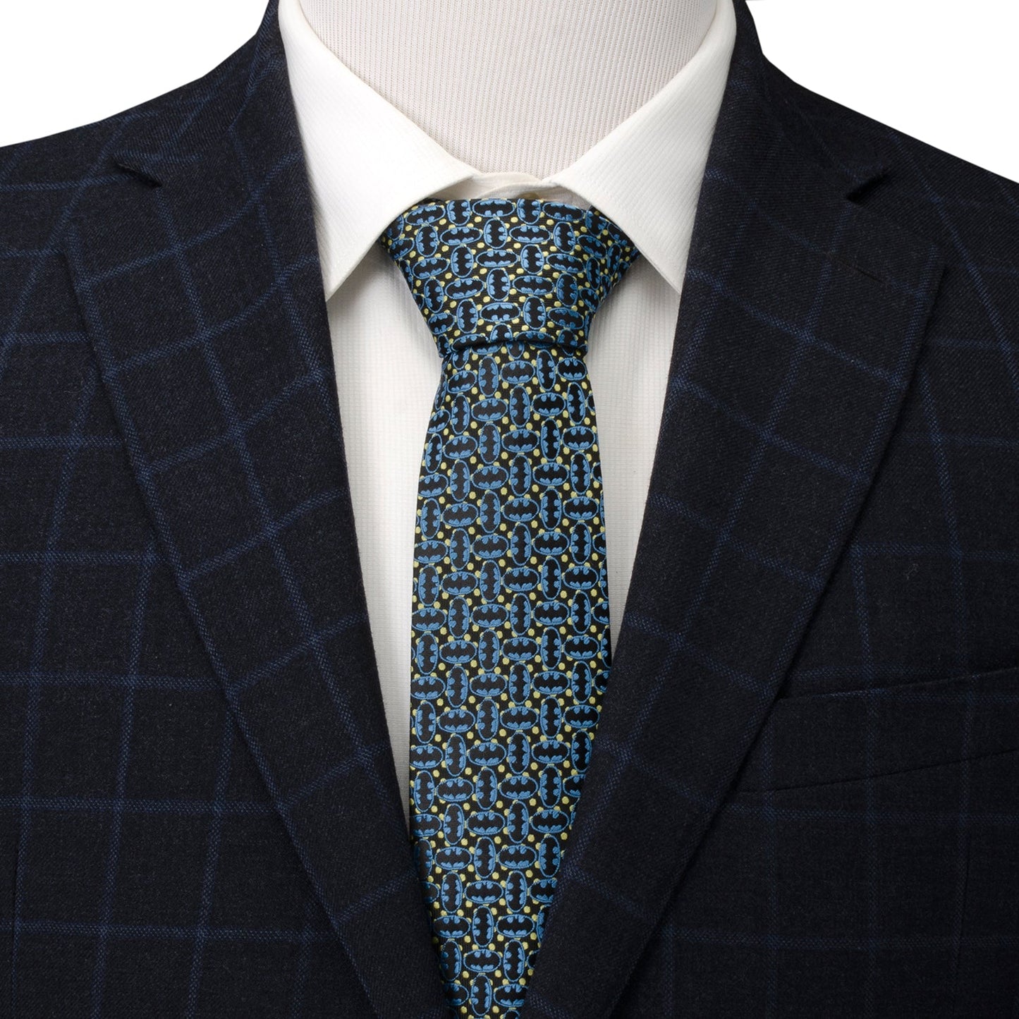 Corbata de hombre negra con el emblema de Batman de DC