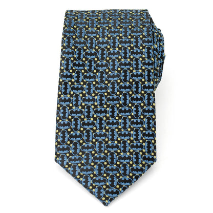 Corbata de hombre negra con el emblema de Batman de DC