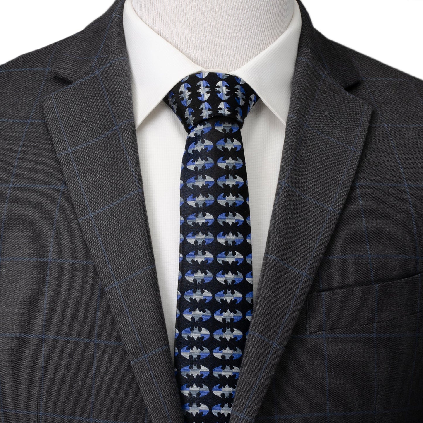 DC Batman Blue Blocked Black Men's Tie - My Men's Shop