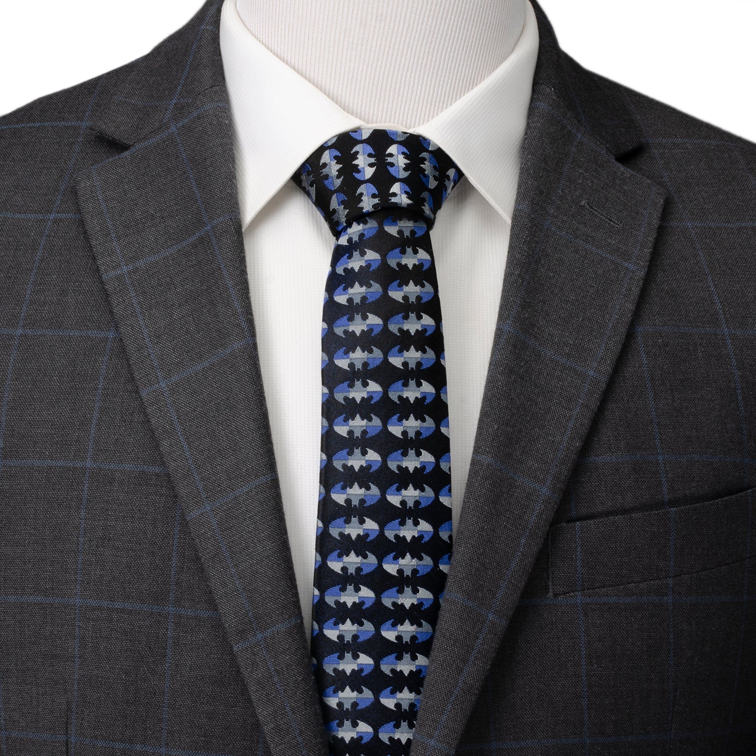 DC Batman Blue Blocked Black Men's Tie - My Men's Shop