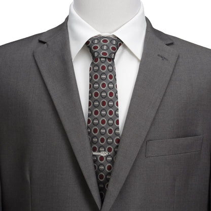 DC Batman Medallion Symbol Charcoal Silk Men's Tie - My Men's Shop