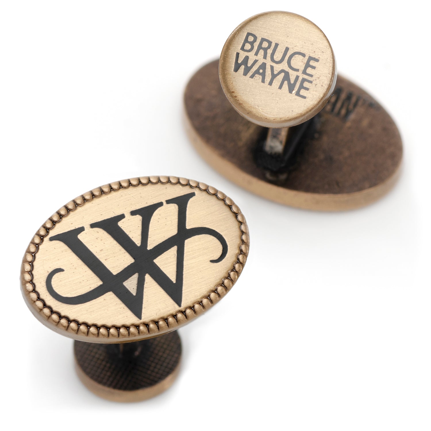 DC Batman Wayne Monogram Gold Cufflinks - My Men's Shop