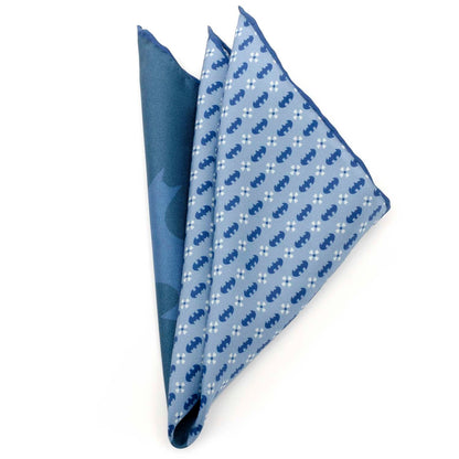 DC Batman Multi Motif Blue Pocket Square - My Men's Shop