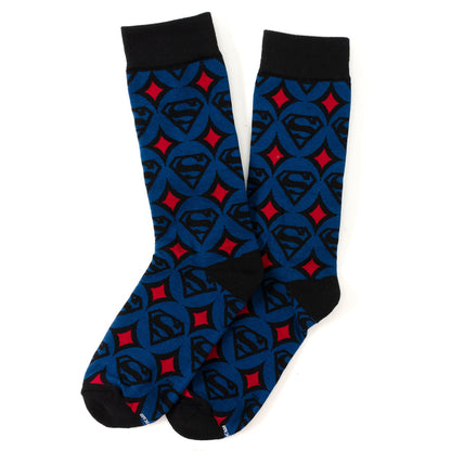 Calcetines azules de hombre con motivo de círculo de Superman de DC