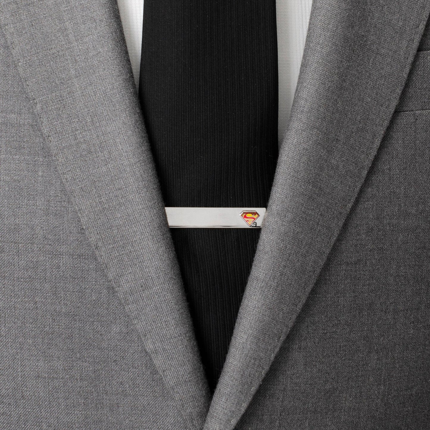 DC Superman Hidden Message Silver Tie Bar