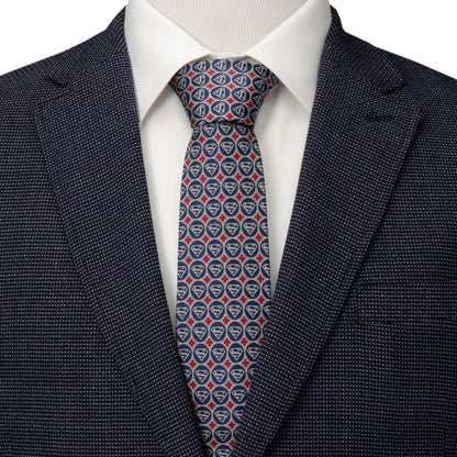 DC Superman Shield Motif Gray Men's Tie