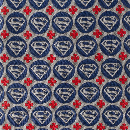 DC Superman Shield Motif Gray Men's Tie
