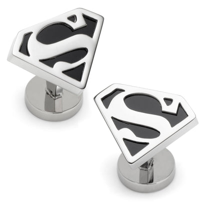 DC Superman Black Onyx Stainless Steel Cufflinks