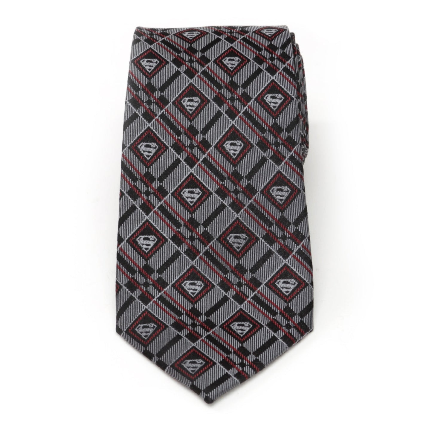 DC Superman Geometric Gray Silk Men's Tie