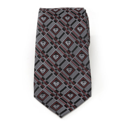 DC Superman Geometric Gray Silk Men's Tie