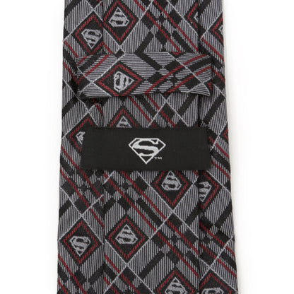 DC Superman Geometric Gray Silk Men's Tie