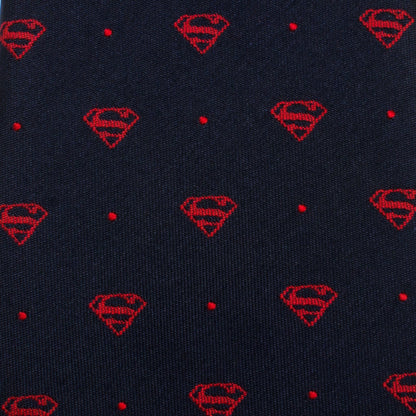 DC Superman Shield Navy and Red Dot Tie