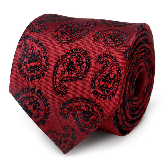 DC Batman Red Paisley Tie