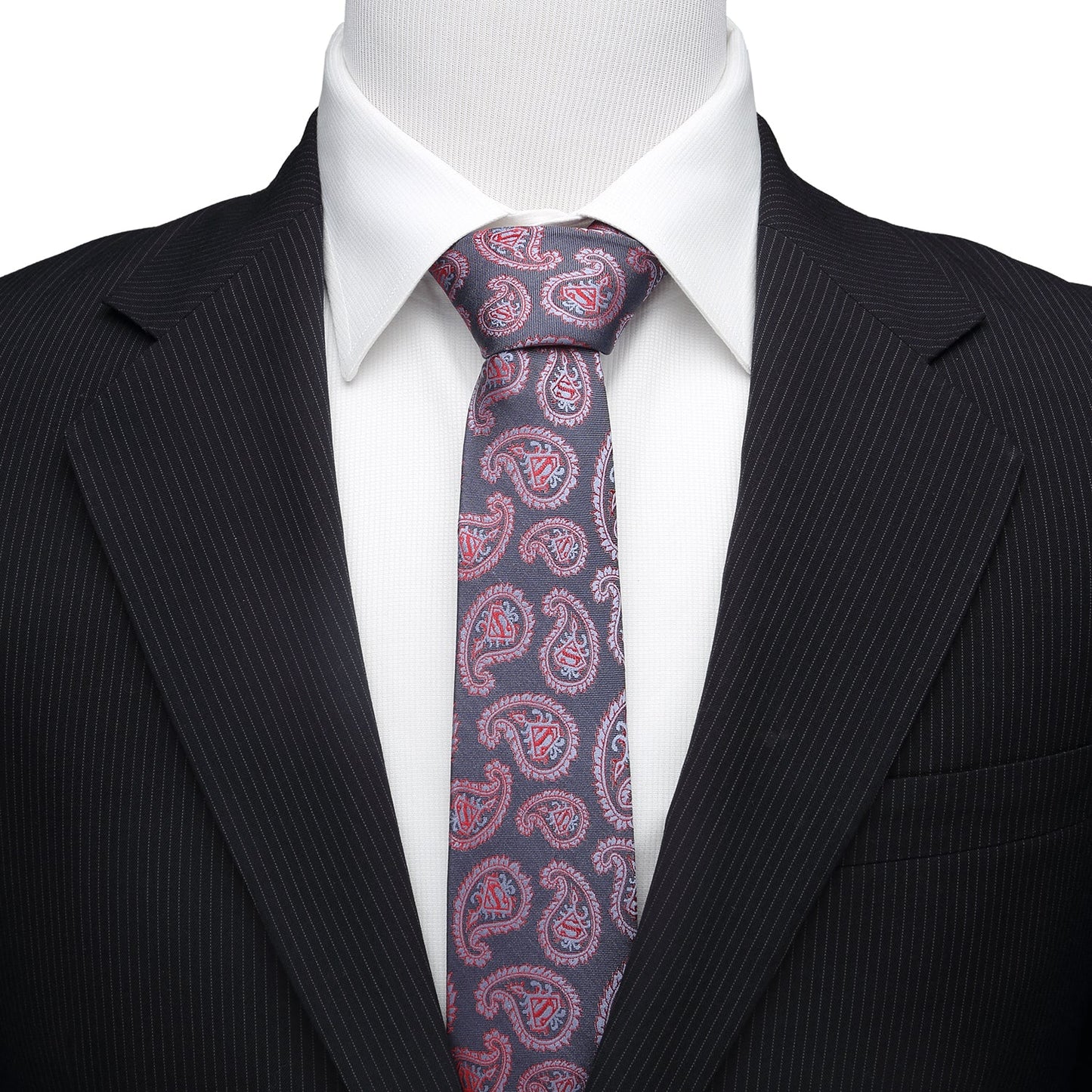 Corbata de cachemir roja y azul de DC Superman