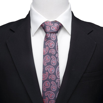 Corbata de cachemir roja y azul de DC Superman