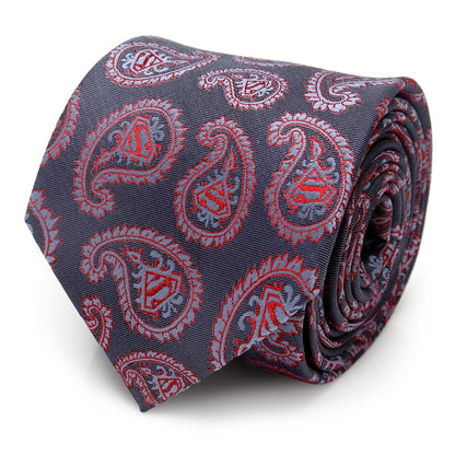Corbata de cachemir roja y azul de DC Superman