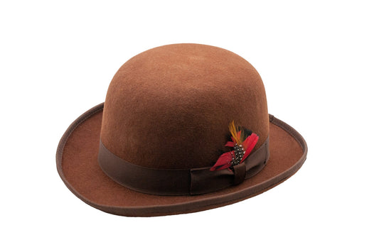 Ferrecci Premium Wool Brown Derby Bowler Hat