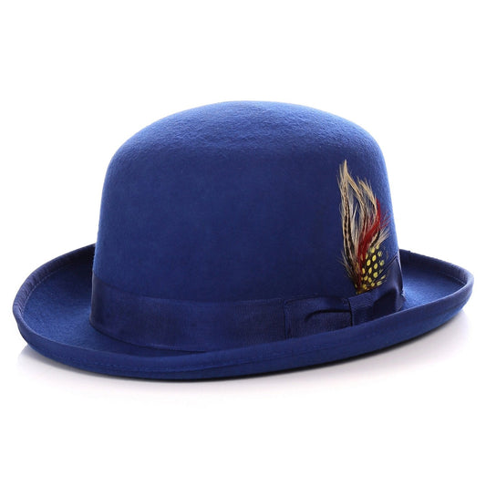 Ferrecci Premium Wool Royal Blue Derby Bowler Hat