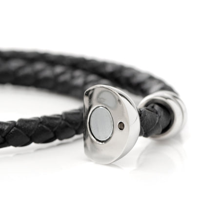 Disney Mickey Silhouette Black Double Wrapped Leather Bracelet