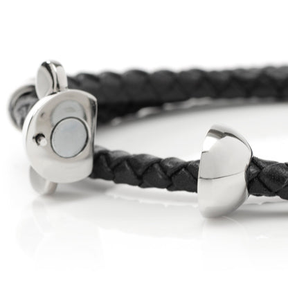 Disney Mickey Silhouette Black Double Wrapped Leather Bracelet