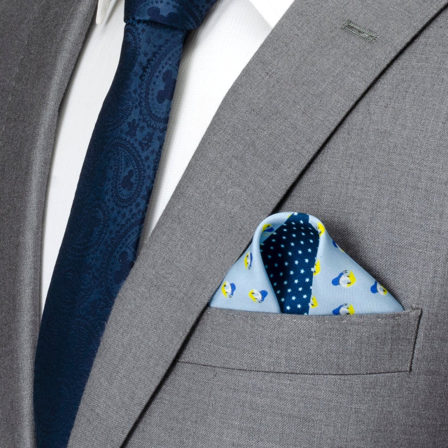 Disney Donald Duck Blue Pocket Square