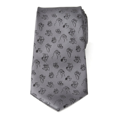 Corbata gris de hombre Disney Dogs